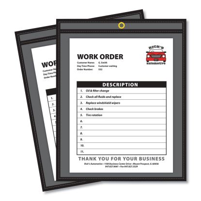 Shop Ticket Holders, Stitched, One Side Clear, 50 Sheets, 8.5 x 11, 25/Box1