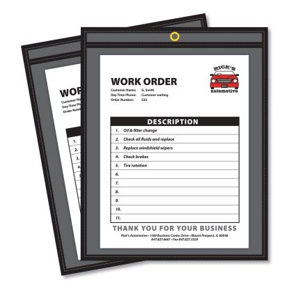 Shop Ticket Holders, Stitched, One Side Clear, 75 Sheets, 9 x 12, 25/Box1