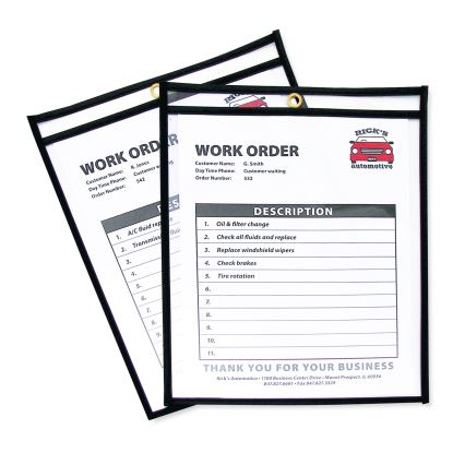 Shop Ticket Holders, Stitched, Both Sides Clear, 50 Sheets, 8.5 x 11, 25/Box1