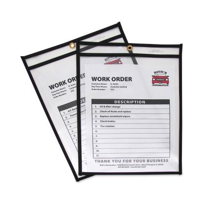 Shop Ticket Holders, Stitched, Both Sides Clear, 75 Sheets, 9 x 12, 25/Box1