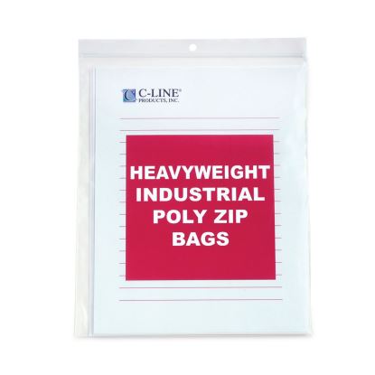 Heavyweight Industrial Poly Zip Bags, 8.5 x 11, 50/BX1