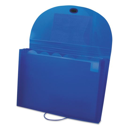 Expanding Files, 1.63" Expansion, 7 Sections, Cord/Hook Closure, 1/6-Cut Tabs, Letter Size, Blue1