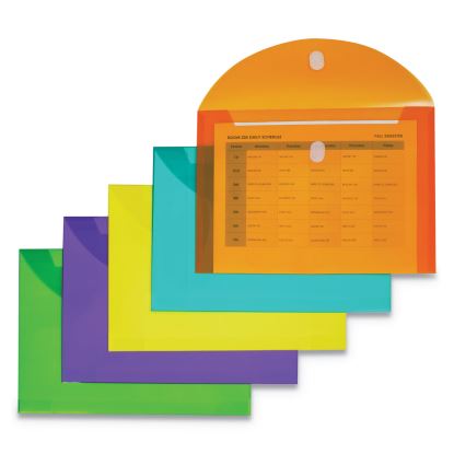 Reusable Poly Envelope, Hook/Loop Closure, 8.5 x 11, Assorted Colors, 10/Pack1