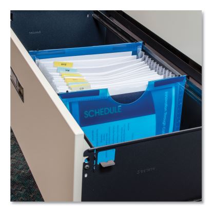 Expanding File with Hang Tabs, Pre-Printed Index-Tab Inserts, 12 Sections, 1" Capacity, Letter Size, 1/6-Cut Tabs, Blue1
