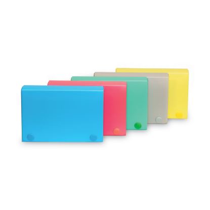 Index Card Case, Holds 100 3 x 5 Cards, 5.38 x 1.25 x 3.5, Polypropylene, Assorted Colors1