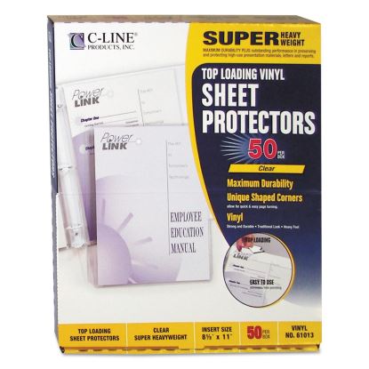 Super Heavyweight Vinyl Sheet Protectors, Clear, 2 Sheets, 11 x 8.5, 50/Box1