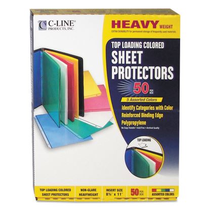 Colored Polypropylene Sheet Protectors, Assorted Colors, 2", 11 x 8.5, 50/Box1