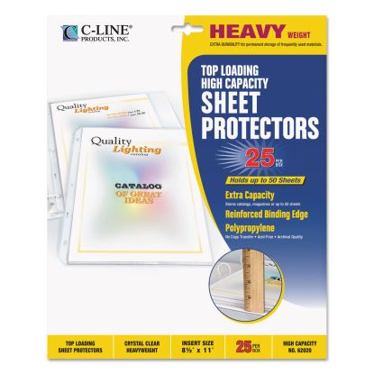 High Capacity Polypropylene Sheet Protectors, Clear, 50", 11 x 8.5, 25/BX1