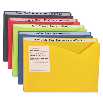 Write-On Poly File Jackets, Straight Tab, Letter Size, Assorted Colors, 25/Box1