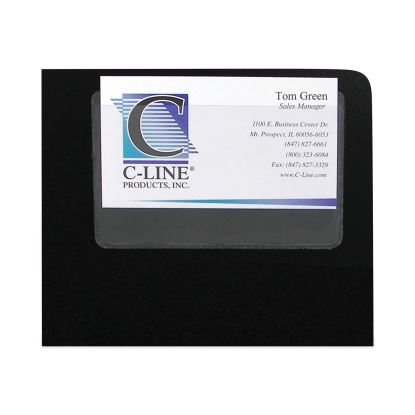 Self-Adhesive Business Card Holders, Top Load, 2 x 3.5, Clear, 10/Pack1