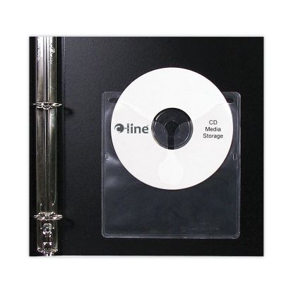 Self-Adhesive CD Holder, 1 Disc Capacity, Clear, 10/Pack1