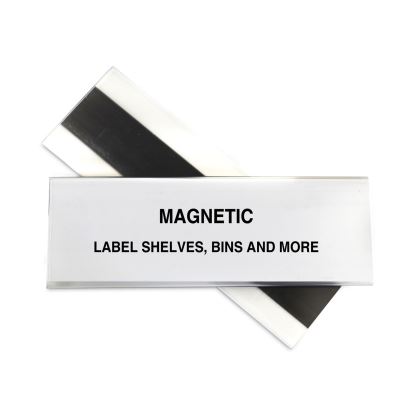 HOL-DEX Magnetic Shelf/Bin Label Holders, Side Load, 2 x 6, Clear, 10/Box1