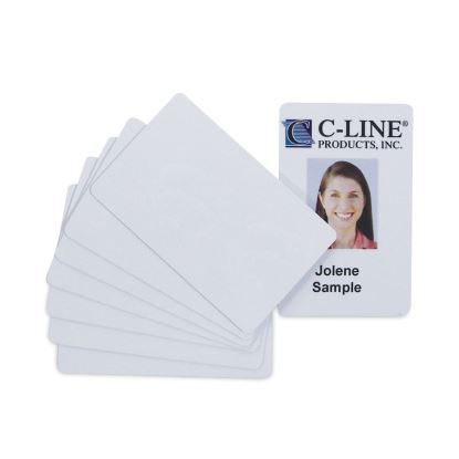 PVC ID Badge Card, 3.38 x 2.13, White, 100/Pack1