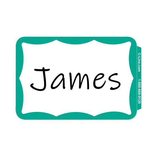 Self-Adhesive Name Badges, 3.5 x 2.25, Green, 100/Box1