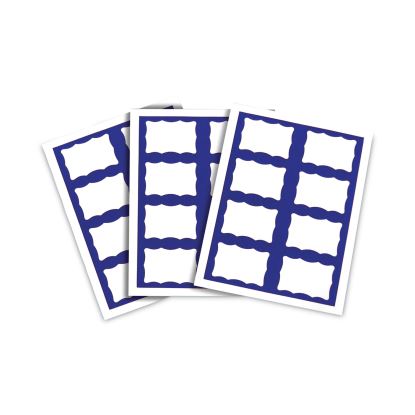 Laser Printer Name Badges, 3 3/8 x 2 1/3, White/Blue, 200/Box1