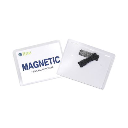 Magnetic Name Badge Holder Kit, Horizontal, 4w x 3h, Clear, 20/Box1