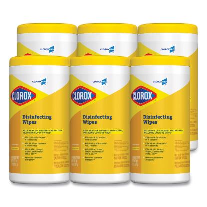 Disinfecting Wipes, 7 x 8, Lemon Fresh, 75/Canister, 6/Carton1