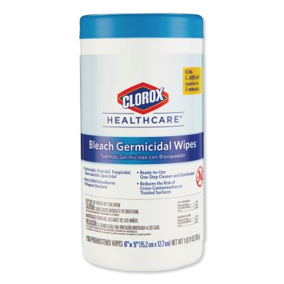 Bleach Germicidal Wipes, 6 x 5, Unscented, 150/Canister1