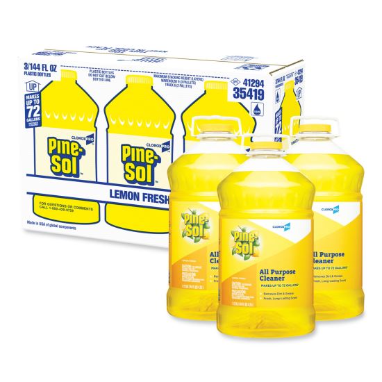 All Purpose Cleaner, Lemon Fresh, 144 oz Bottle, 3/Carton1