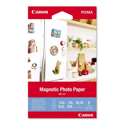 Glossy Magnetic Photo Paper, 13 mil, 4 x 6, White, 5 Sheets/Pack1