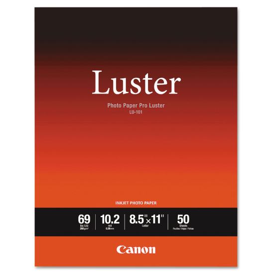 PRO Luster Inkjet Photo Paper, 10.2 mil, 8.5 x 11, Luster White, 50/Pack1