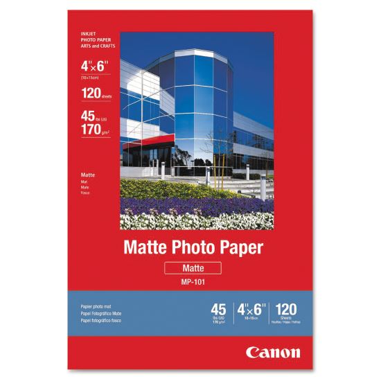 Matte Photo Paper, 4 x 6, Matte White, 120/Pack1