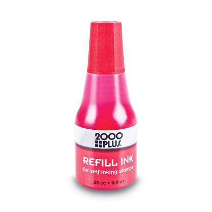 Self-Inking Refill Ink, Red, 0.9 oz. Bottle1