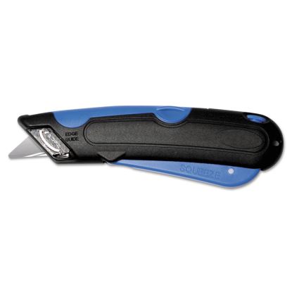 Easycut Cutter Knife w/Self-Retracting Safety-Tipped Blade, Black/Blue1