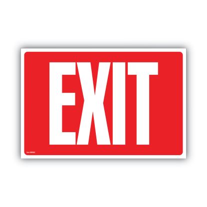 Glow-in-the-Dark Safety Sign, Exit, 12 x 8, Red1