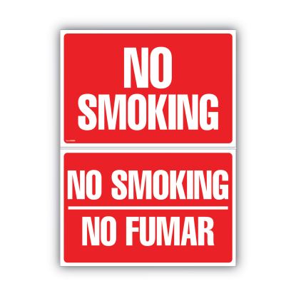 Two-Sided Signs, No Smoking/No Fumar, 8 x 12, Red1