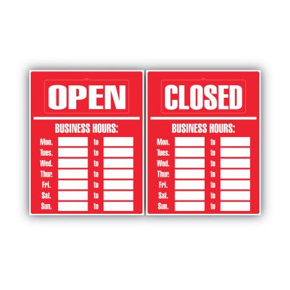Business Hours Sign Kit, 15 x 19, Red1