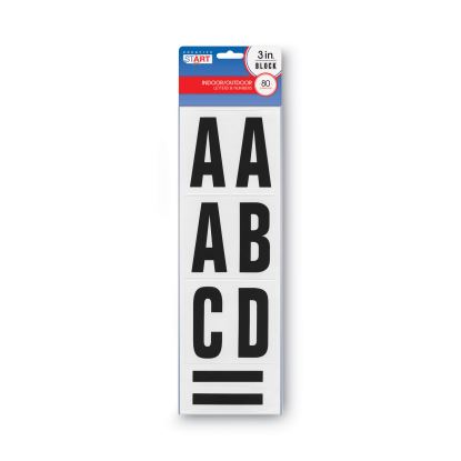Letters, Numbers and Symbols, Self Adhesive, Black, 3"h, 64 Characters1