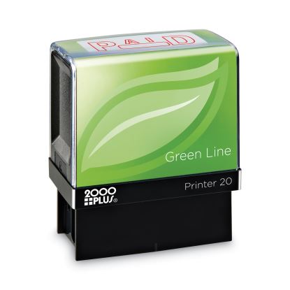 Green Line Message Stamp, Paid, 1 1/2 x 9/16, Red1