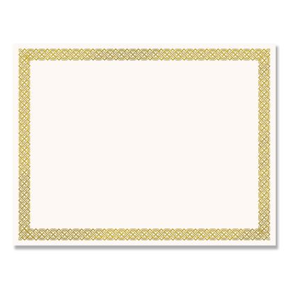 Foil Border Certificates, 8.5 x 11, Ivory/Gold with Braided Gold Border, 12/Pack1