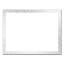 Foil Border Certificates, 8.5 x 11, White/Silver with Braided Silver Border,15/Pack1