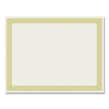 Foil Border Certificates, 8.5 x 11, Ivory/Gold with Channel Gold Border, 12/Pack1