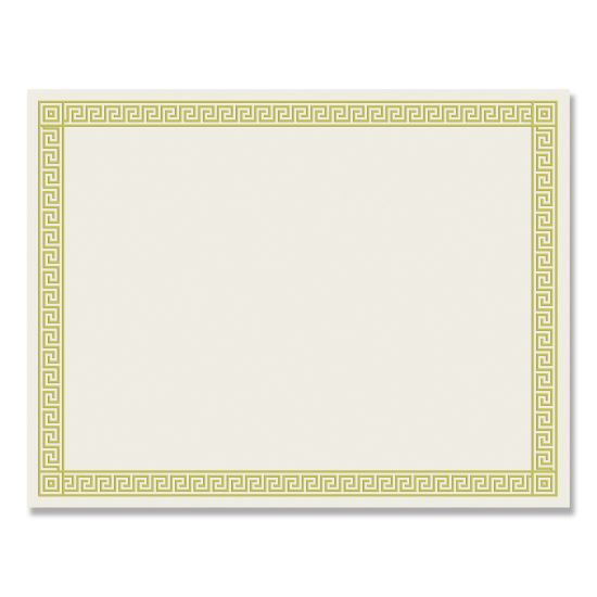 Foil Border Certificates, 8.5 x 11, Ivory/Gold with Channel Gold Border, 12/Pack1