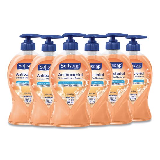 Antibacterial Hand Soap, Crisp Clean, 11.25 oz Pump Bottle, 6/Carton1