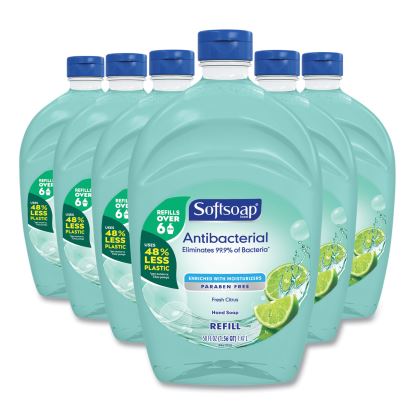Antibacterial Liquid Hand Soap Refills, Fresh, 50 oz, Green, 6/Carton1