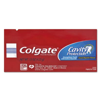 Cavity Protection Toothpaste, Regular Flavor, 0.15 oz Sachet, 1,000/Carton1