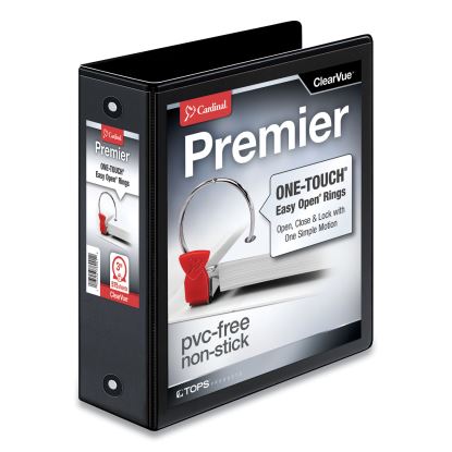 Premier Easy Open ClearVue Locking Round Ring Binder, 3 Rings, 3" Capacity, 11 x 8.5, Black1