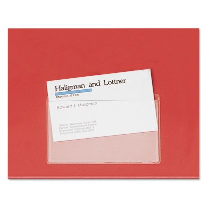 HOLD IT Poly Business Card Pocket, Top Load, 3 3/4 x 2 3/8, Clear, 10/Pack1