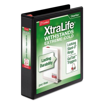 XtraLife ClearVue Non-Stick Locking Slant-D Ring Binder, 3 Rings, 1.5" Capacity, 11 x 8.5, Black1