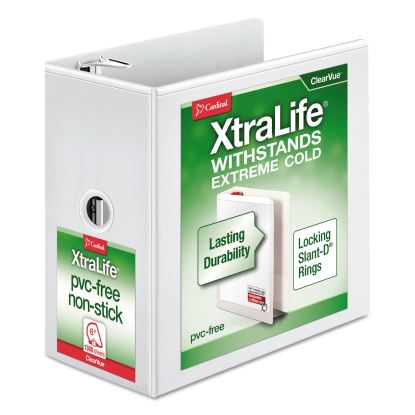 XtraLife ClearVue Non-Stick Locking Slant-D Ring Binder, 3 Rings, 6" Capacity, 11 x 8.5, White1