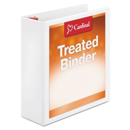 Treated ClearVue Locking Slant-D Ring Binder, 3 Rings, 3" Capacity, 11 x 8.5, White1