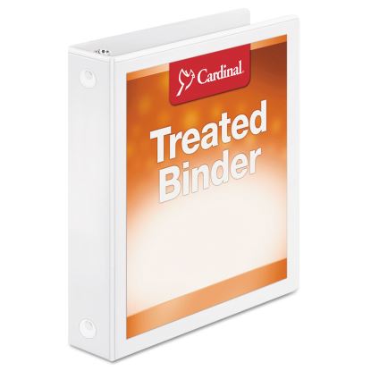 Treated Binder ClearVue Locking Round Ring Binder, 3 Rings, 1.5" Capacity, 11 x 8.5, White1