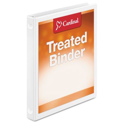 Treated Binder ClearVue Locking Round Ring Binder, 3 Rings, 0.5" Capacity, 11 x 8.5, White1