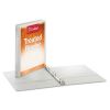 Treated Binder ClearVue Locking Round Ring Binder, 3 Rings, 0.5" Capacity, 11 x 8.5, White2