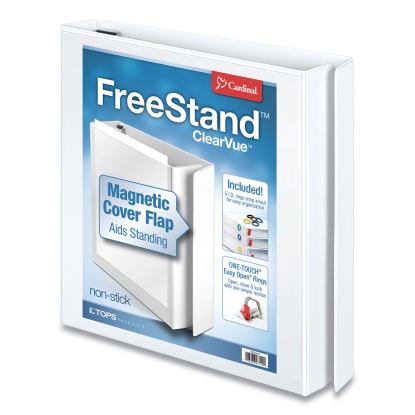 FreeStand Easy Open Locking Slant-D Ring Binder, 3 Rings, 1" Capacity, 11 x 8.5, White1