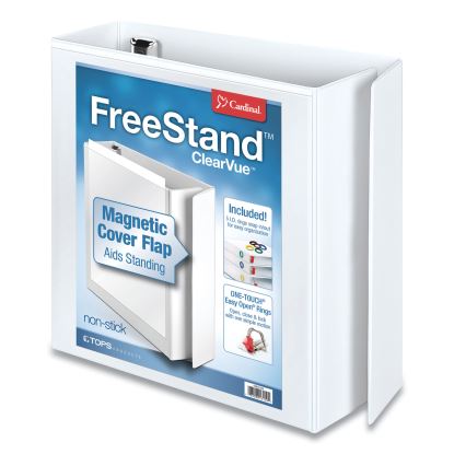 FreeStand Easy Open Locking Slant-D Ring Binder, 3 Rings, 3" Capacity, 11 x 8.5, White1